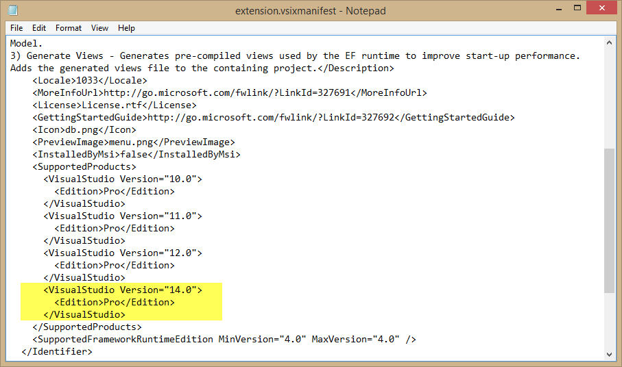 Installing EF Power Tools into VS2015 (with an update for VS2019) The